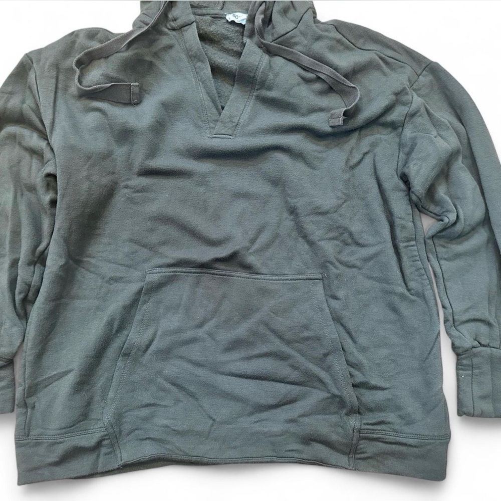 Olive Green V Neck Hoodie size Medium women’s - Picture 5 of 6